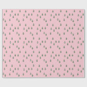 Minimaal kerstboombos op roze cadeaupapier (Vlak)