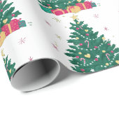 Minimaal Kerstboompatroon Kerstcadeau Cadeaupapier (Rol Hoek)