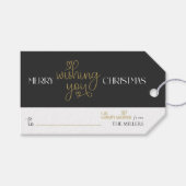 Minimaal kerstcadeautje Label met naamshartscript Cadeaulabel (Voorkant (Horizontaal))