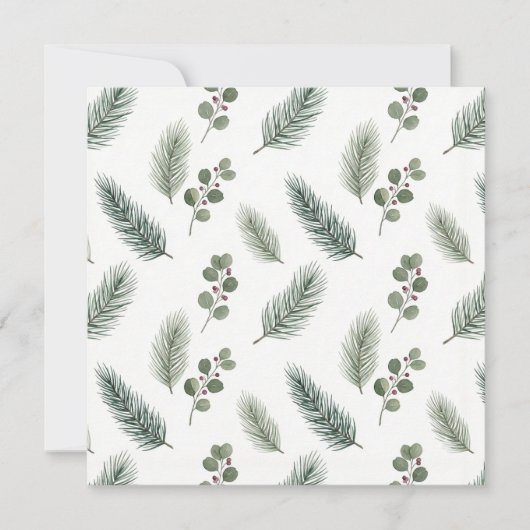 Minimaal Kerstdennenpatroon, Scandi-stijl Kaart (Voorkant)