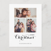 Minimaal kerstfeest 3 fotocollage feestdag briefkaart (Voorkant)