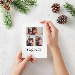 Minimaal kerstfeest 3 fotocollage feestdag briefkaart<br><div class="desc">Moderne en elegante vormgeving met een minimale Winterkerst 3 Foto Collage Holiday Briefkaart,  die kan worden aangepast met jouw tekst. Klik op de knop "Aanpassen" en gebruik onze ontwerptool om deze sjabloon te wijzigen. Bekijk de grafische kunstontwerpopslag voor andere producten die bij dit ontwerp passen!</div>