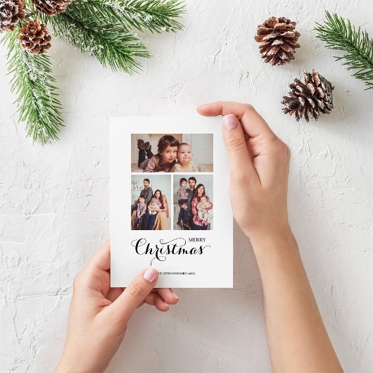 Minimaal kerstfeest 3 fotocollage feestdag briefkaart