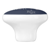 Minimaal kerstontwerp met sneeuwvlokken keramische knop (Zijkant)