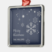 Minimaal kerstontwerp met sneeuwvlokken metalen ornament (Links)