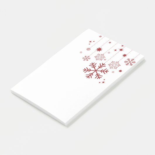 Minimaal kerstontwerp met sneeuwvlokken post-it® notes (Schuin)