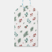 Minimaal kerstpatroon, dennen en bessen cadeaulabel (Voorkant)