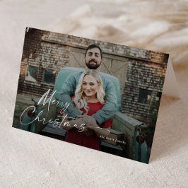 Minimaal kerstscript 2 foto feestdagen kaart