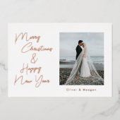 Minimaal kerstscript Folie-feestdag Folie Feestdagenkaart (Voorkant)