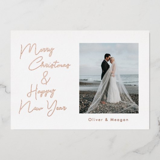 Minimaal kerstscript Folie-feestdag Folie Feestdagenkaart (Voorkant)