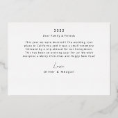 Minimaal kerstscript Folie-feestdag Folie Feestdagenkaart (Achterkant)