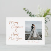 Minimaal kerstscript Folie-feestdag Folie Feestdagenkaart (Staand Voorkant)