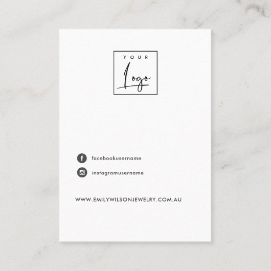 Minimaal Ketting voor filiaal met pine-band dat be Visitekaartje (Achterkant)