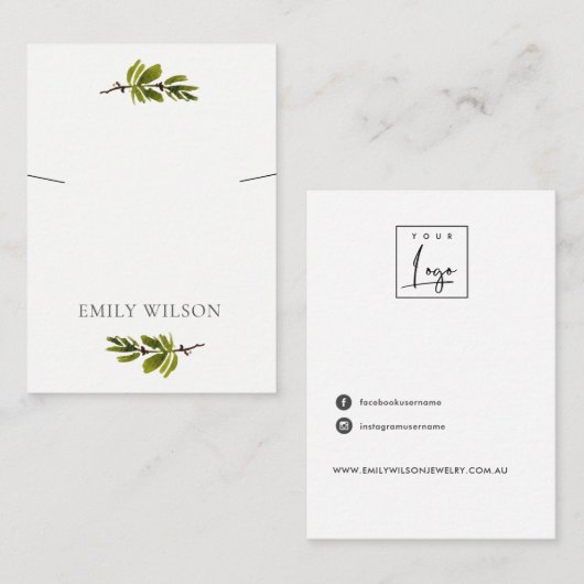 Minimaal Ketting voor filiaal met pine-band dat be Visitekaartje (Voorkant / Achterkant)