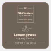 Minimaal Klassiek Apothecair Kaarsetiket Vierkante Sticker (Voorkant)