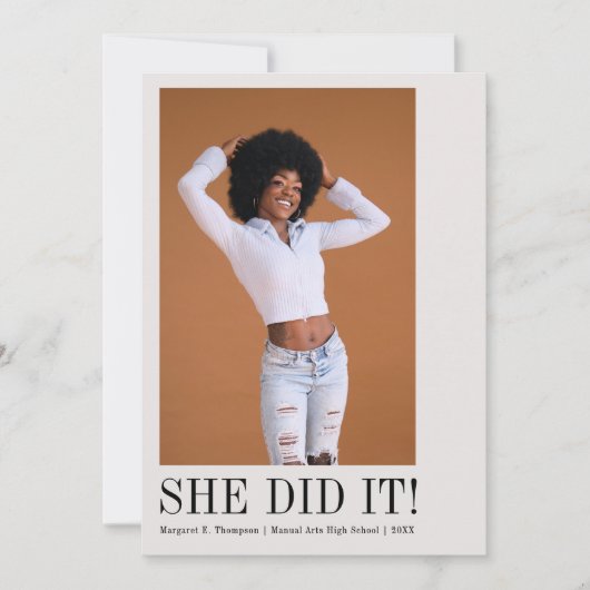 Minimaal klassiek foto Afstuderen Aankondiging (Voorkant)