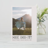 Minimaal klassiek foto Afstuderen Aankondiging (Staand voorkant)