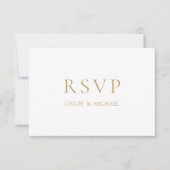 Minimaal klassieke stijlvolle gouden bruiloft RSVP (Voorkant)