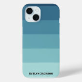 Minimaal kleurenblok Cyaan blauw Blauwgroen monogr Case-Mate iPhone Case (Achterkant)
