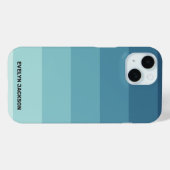 Minimaal kleurenblok Cyaan blauw Blauwgroen monogr Case-Mate iPhone Case (Achterkant (horizontaal))