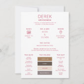 Minimaal kleurpalet Foto Groomsman Info Kaart (Achterkant)