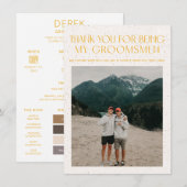 Minimaal kleurpalet Foto Groomsman Info Kaart (Voorkant / Achterkant)