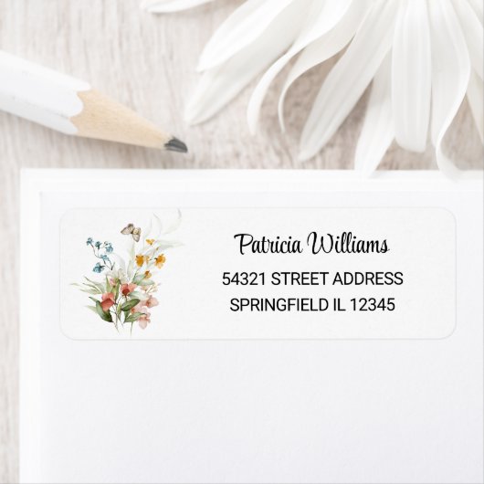 Minimaal kleurrijk Stilleven Floraal retouradres Etiket (Insitu)