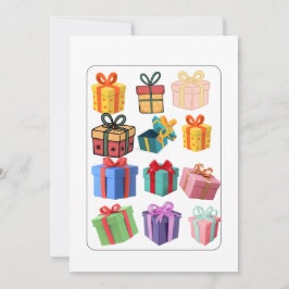 Minimaal Kleurrijke Cadeaus Vakantiekaart Feestdagenkaart