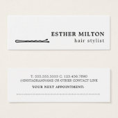Minimaal Koel Zwart Wit Haar Pin Salon Mini Visitekaartjes (Voorkant /achterkant)