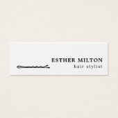 Minimaal Koel Zwart Wit Haar Pin Salon Mini Visitekaartjes (Voorkant)