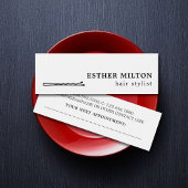 Minimaal Koel Zwart Wit Haar Pin Salon Mini Visitekaartjes
