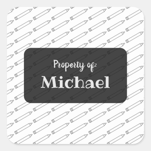 Minimaal krijtjespatroon Persoonlijke Vierkante St Vierkante Sticker (Voorkant)