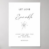 Minimaal Laat Liefde Sparkle Teken Tafel Teken Poster (Voorkant)