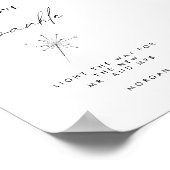 Minimaal Laat Liefde Sparkle Teken Tafel Teken Poster (Hoek)