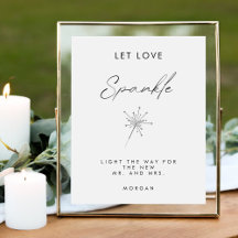 Minimaal Laat Liefde Sparkle Teken Tafel Teken