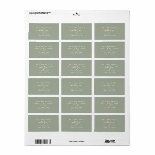 Minimaal label groen retouradres (Full Sheet)