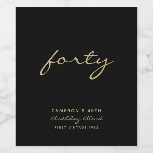 Minimaal label voor zwarte en goudleeftijd op jaar wijn etiket (Enkel label)