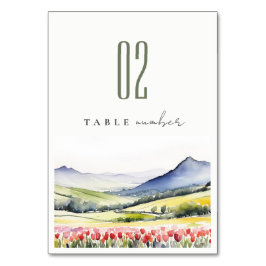 Minimaal landelijk lentebloem landschap bruiloft kaart