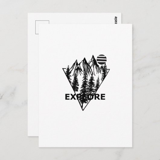 Minimaal landschap dennenbos briefkaart (Voorkant / Achterkant)