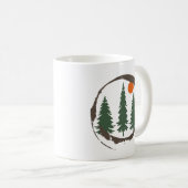 Minimaal landschap dennenbos koffiemok (Voorkant rechts)