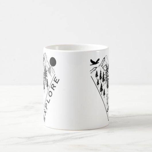 Minimaal landschap dennenbos koffiemok (Center)