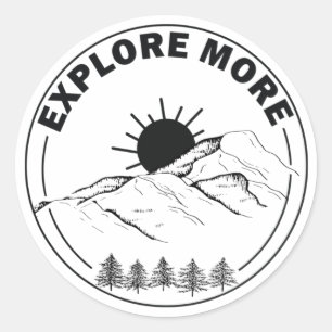 Minimaal landschap dennenbos ronde sticker