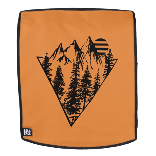 Minimaal landschap dennenbos rugtassen (Verwijderbaar gezicht)