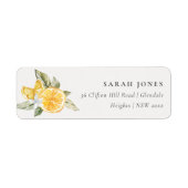 Minimaal Lemon Botanical Boho Foliage Adres Etiket (Voorkant)
