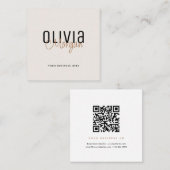 Minimaal Lettertype Duo QR-code Vierkante Visitekaartje (Voorkant / Achterkant)