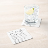 Minimaal leuk feit over bruidegom Bruiloft Kartonnen Onderzetters (Insitu)