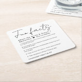 Minimaal leuk feit over bruidegom Bruiloft Kartonnen Onderzetters (Schuin)