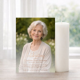 Minimaal Levensviering Script Foto Rose Goud Folie Uitnodiging