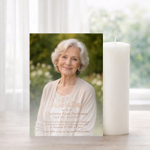 Minimaal Levensviering Script Foto Rose Goud Folie Uitnodiging