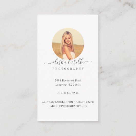 Minimaal Lijst Cirkel Visitekaartje (Voorkant)